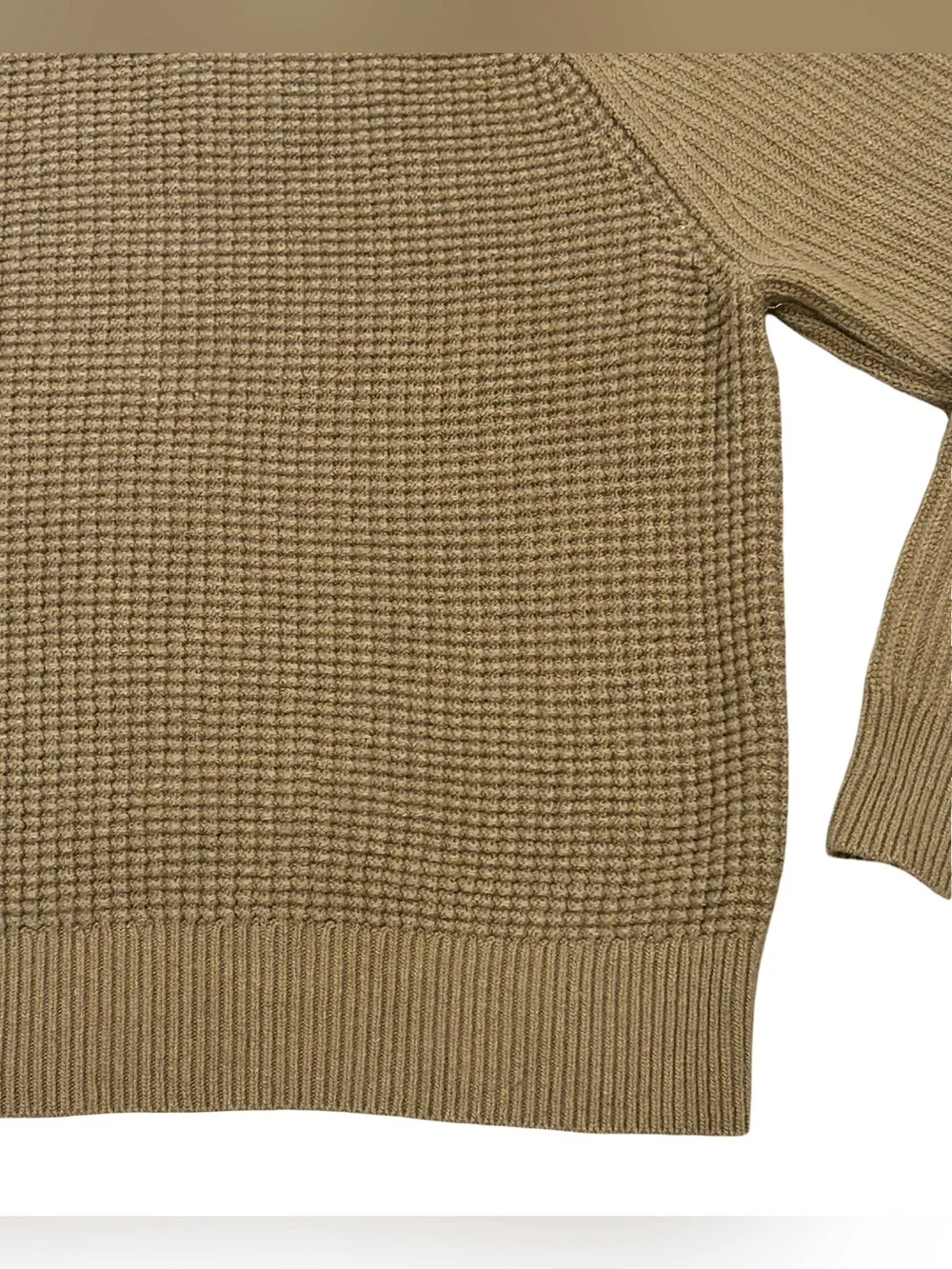 Banana Republic Mens XL Italian Yarn Wool Textured Knit Raglan Brown Sweater